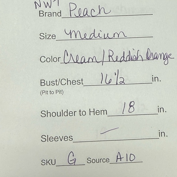 NWT Peach Red Cream Shell Print Crop Tank Top Button Detail Resort Summer M - Picture 8 of 8